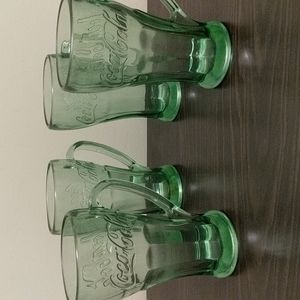 Coca Cola Green Glass Set of 4